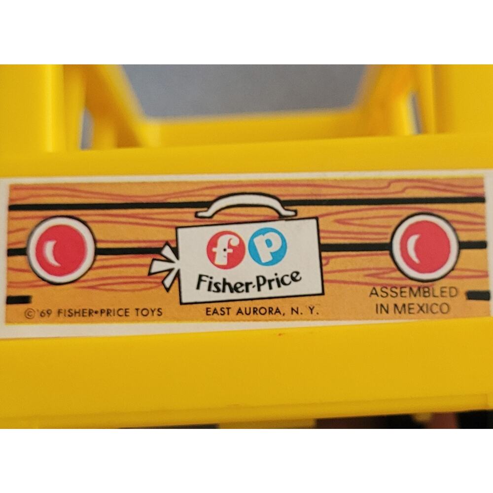 FISHER PRICE Little People Yellow Mini Bus-#141/Vintage 1988-Pampers Promotional - Picture 8 of 11